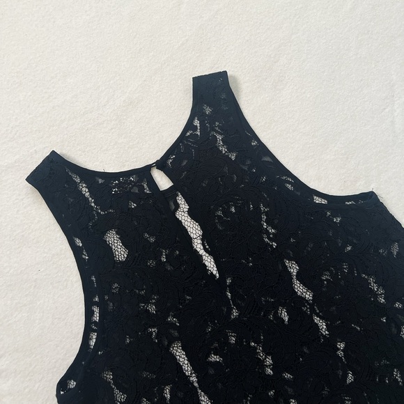 Aritzia Wilfred Black Lace Silk Trim Sleeveless Sheer Blouse XS Romantic Elegant - Picture 11 of 15